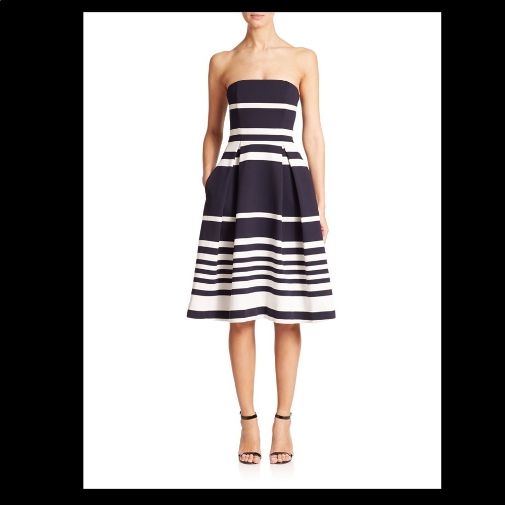 NWT Nicholas Blue Stripe Strapless Positano Dress (SD2)
